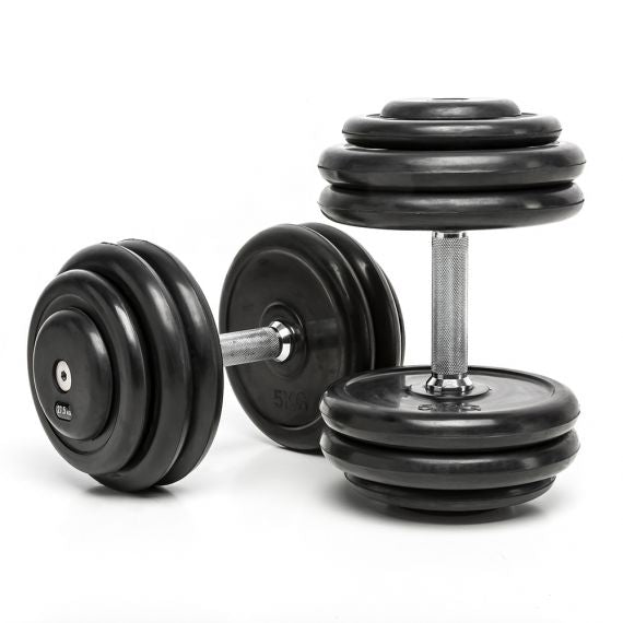 CHD-Kompletthantelsätze - Gummi - 2,5 kg Steigung - 5 bis 70 kg