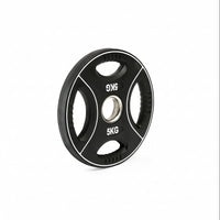 Polyurethan 4 Grip Hantelscheiben 50 mm - 5 kg schwarz/weiß