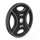 Polyurethan 4 Grip Hantelscheiben 50 mm - 20 kg schwarz/weiß