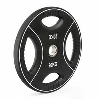 Polyurethan 4 Grip Hantelscheiben 50 mm - 20 kg schwarz/weiß
