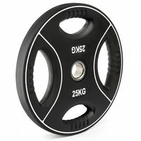 Polyurethan 4 Grip Hantelscheiben 50 mm - 25 kg schwarz/weiß