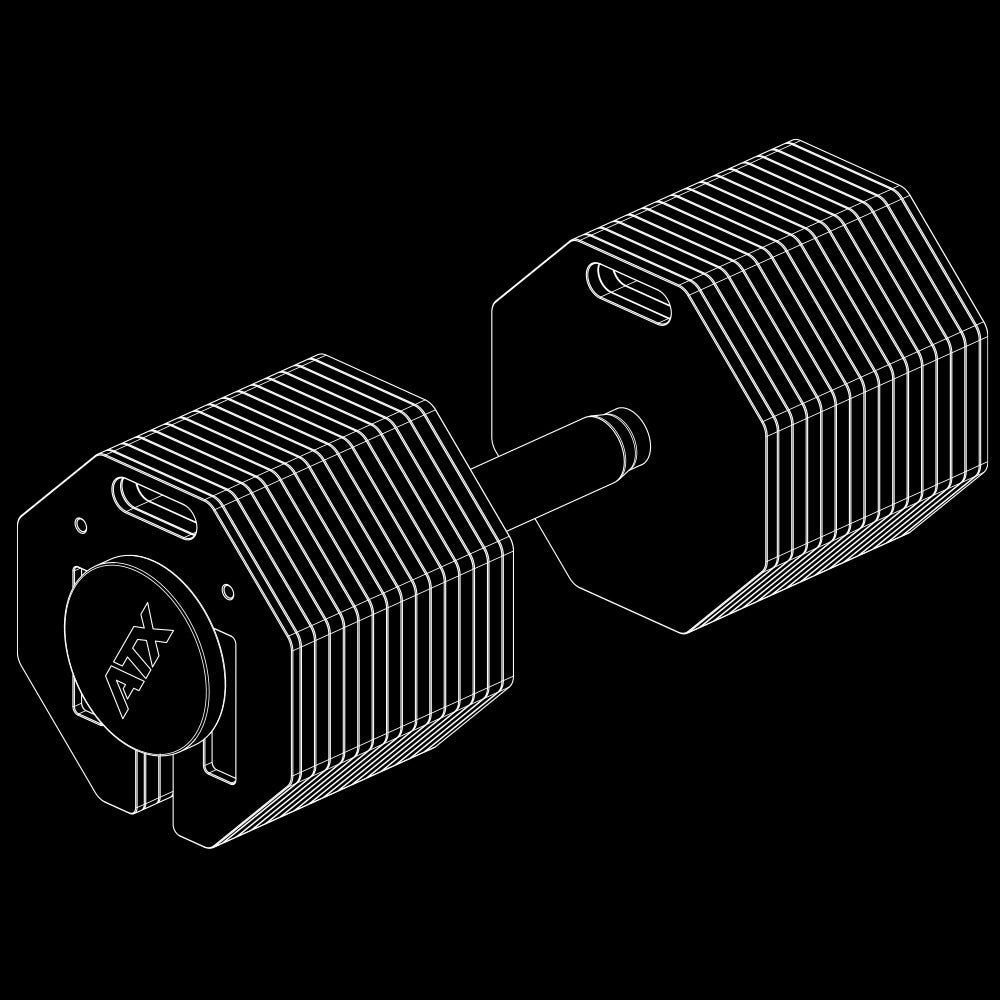 ATX® Verstellbare Kurzhanteln - Octa Dumbbells - 2 x 65 kg Isoansicht