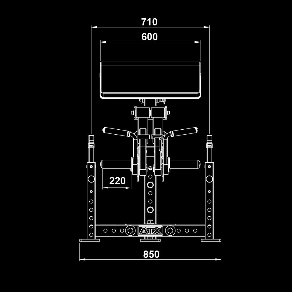 ATX® Bizeps Blaster - Bizeps-Curl-Maschine Abmessungen