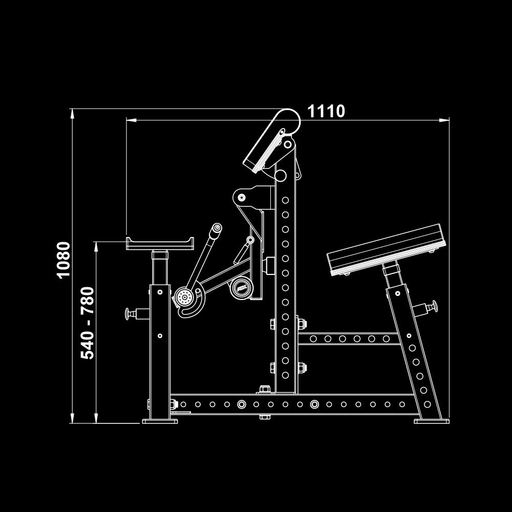 ATX® Bizeps Blaster - Bizeps-Curl-Maschine Maße
