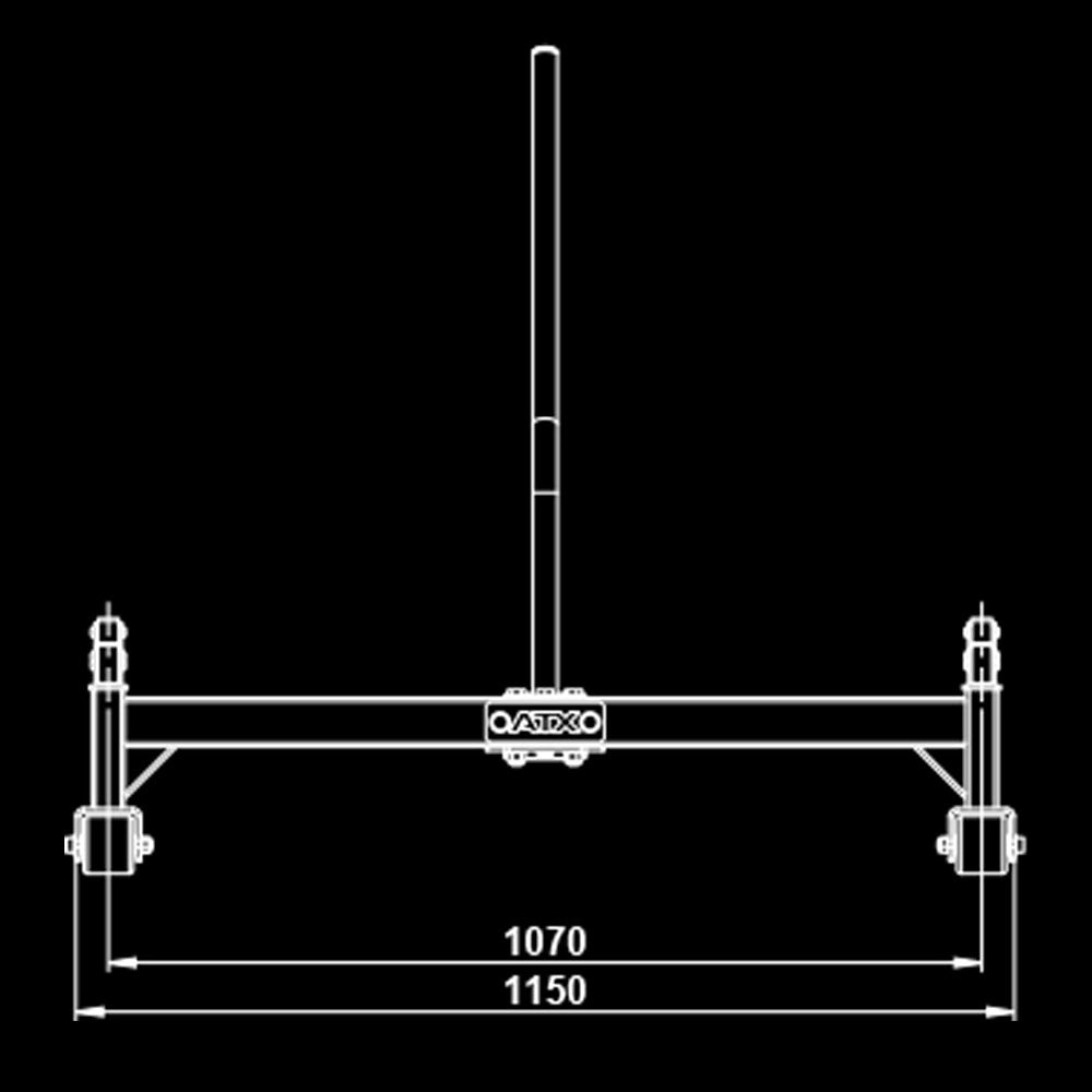 ATX® Deadlift Bar Jack / Hantelstangenheber - doppelseitig Abmessungen