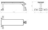 ATX® Flachbank mit Optionsaufnahme Maße: Länge 130 cm; Breite 65 cm; Höhe 45 cm