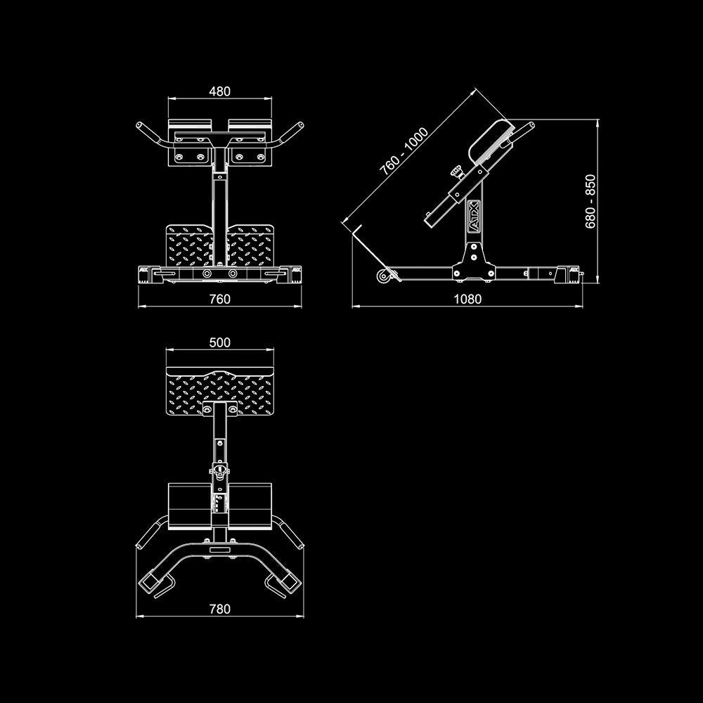ATX® Hyperextension - Rückentrainer Maße
