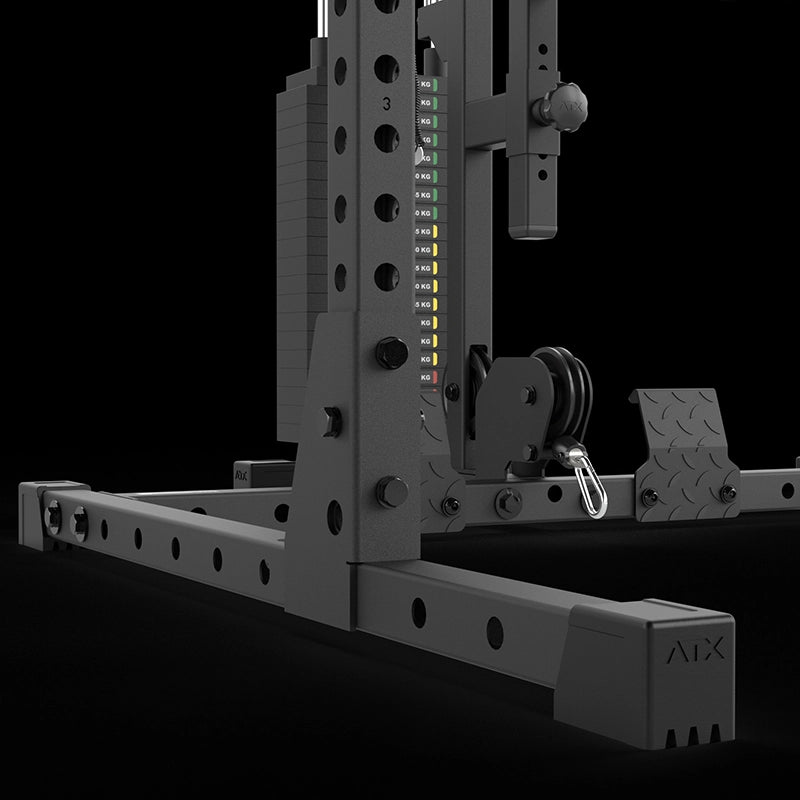 ATX® Half Rack 510 mit Latzugstation - 100 kg Steckgewichte - Höhe 195 cm rutschsicher