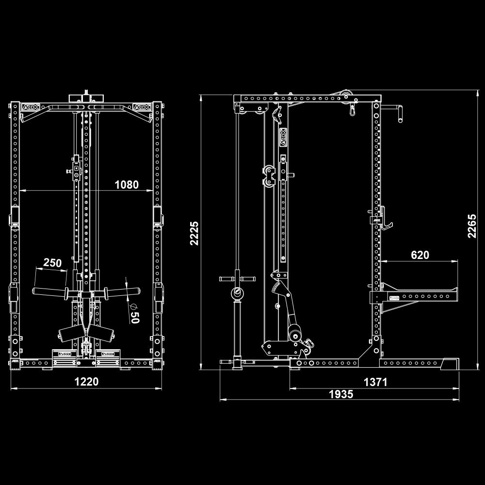ATX® Half Rack 780 mit Latzug - Plate Load