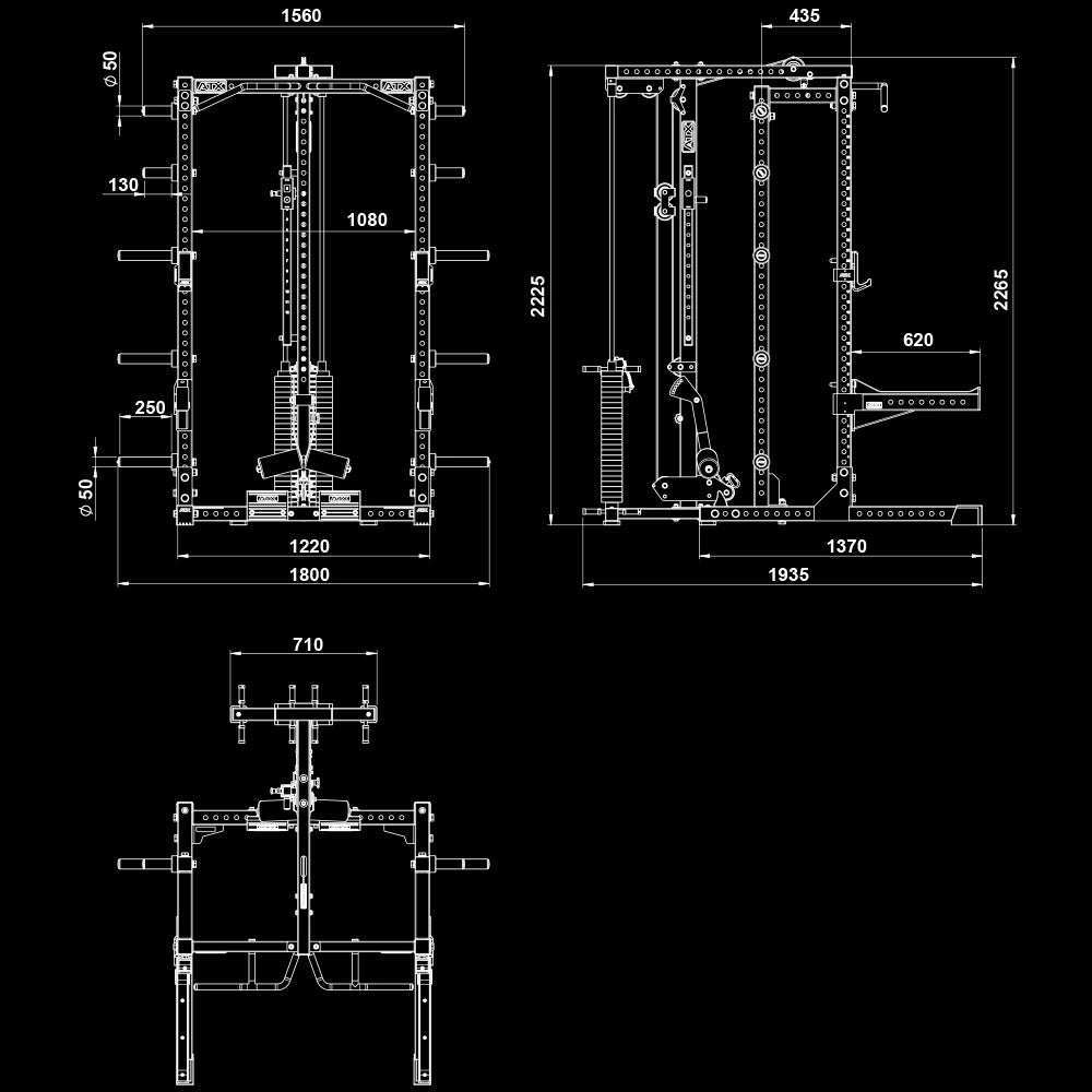 ATX® Half Rack 780 mit Extension und Latzug Steckgewichte
