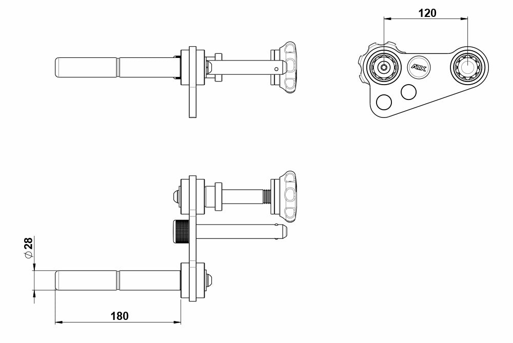 ATX® Power Handle - für Jammer-Arms / Hebelarme Maße