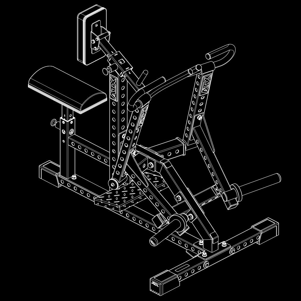 ATX® Lateral Row Machine - Rudergerät Isoansicht