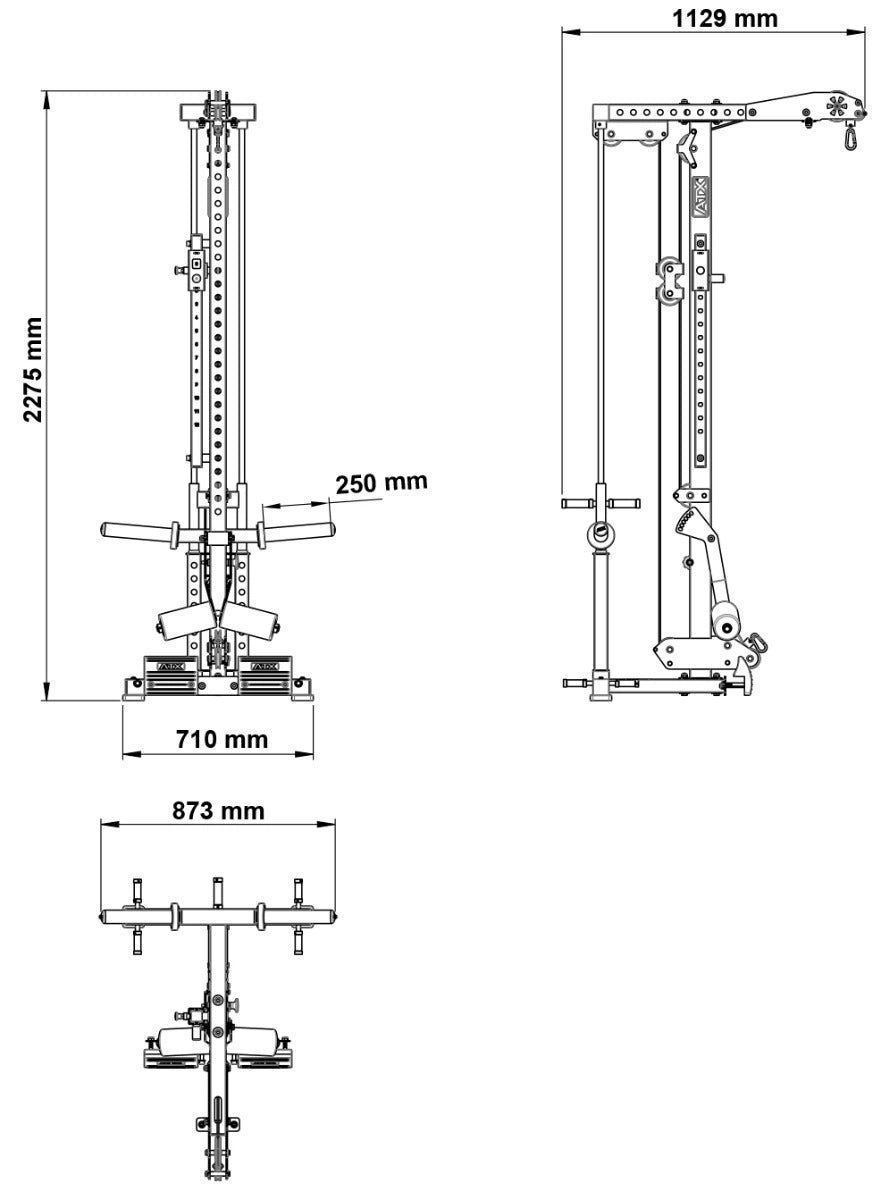 ATX® Latzug - Option LTO-780 - Plate Load Maße