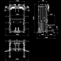 ATX® Multi Pull Half Rack mit 2 x 110 kg Steckgewichten Maße