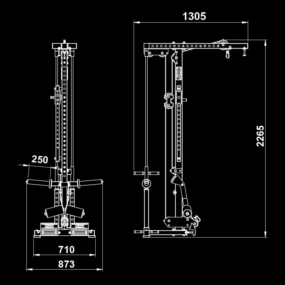 ATX® Latzug Option MPX-780 - Plate Load Maße