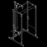 ATX® Power Rack 520 mit Latzug LTO-520 Plate Load Isoansicht
