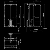 ATX® Power Rack PRX-520-XS mit Latzug 100 kg Steckgewichte Maße