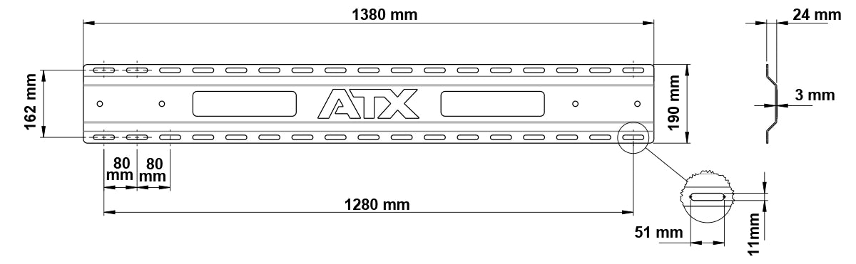 ATX® Fold Back Rack Half Rack 500 - Einklappbar