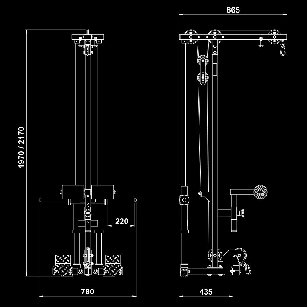 ATX® Latzug Optionen LTO-II -Plate Load - für Power Rack PRX-510/520
