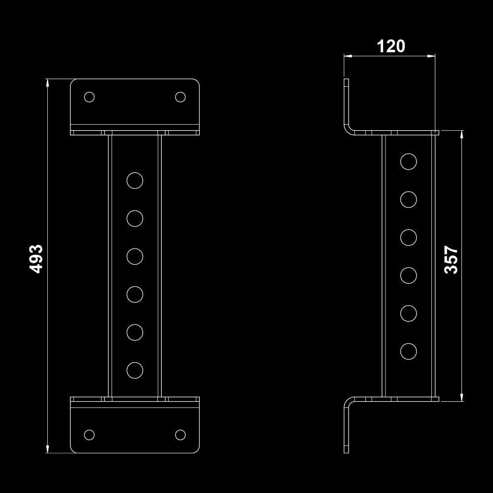 ATX® RIG Wall Mount / Wandkonsole Maße