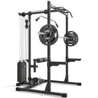 ATX® Half Rack 510 mit Latzugstation - 100 kg Steckgewichte - Höhe 195 cm mit Gewicht
