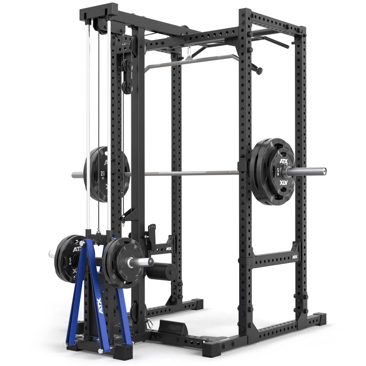 ATX® Power Rack 640/660 mit Latzug - Hantelscheiben, in 2 Höhen hinten 2