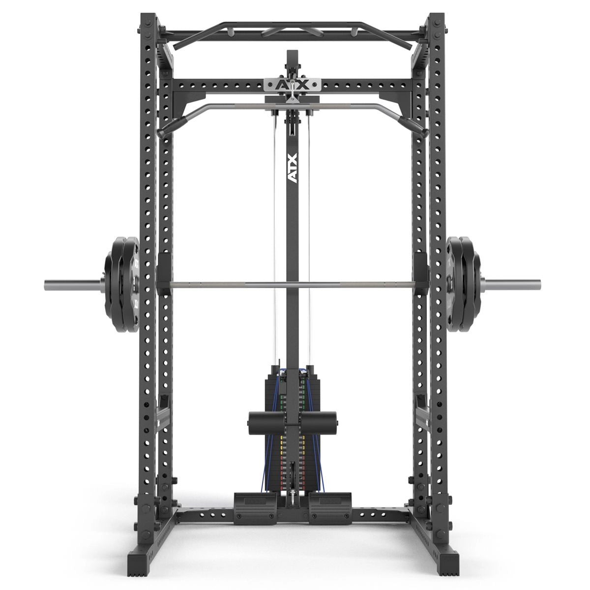 ATX® Power Rack 640/660 mit Latzug 115 kg Steckgewichte, in 2 Höhen vorn