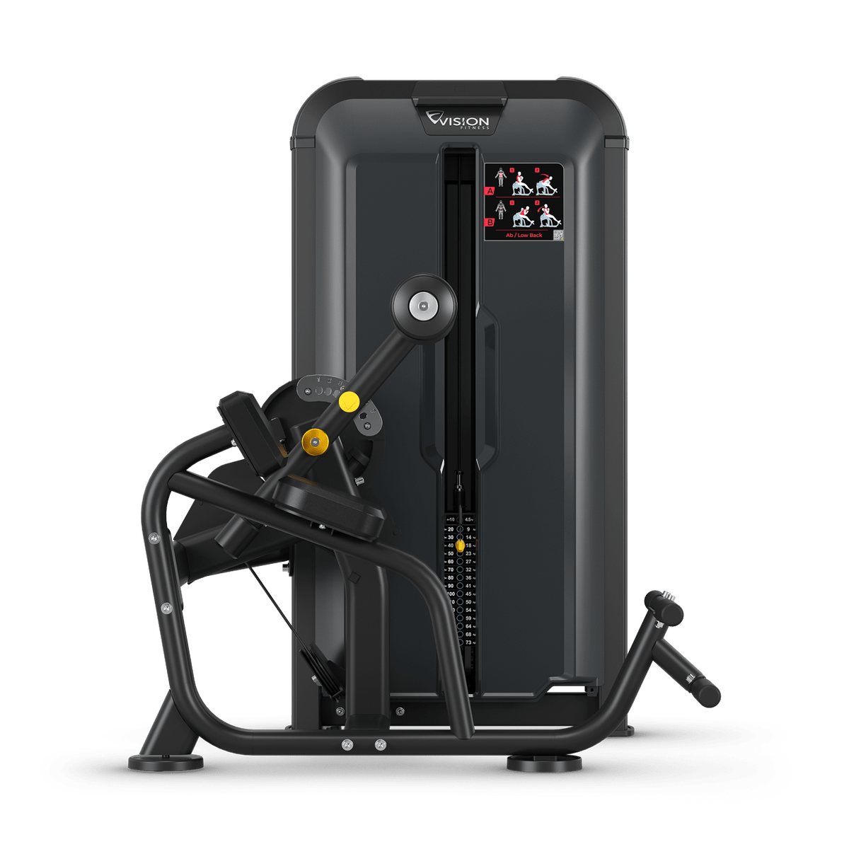 Bauch- und Rückenmaschine - Vision Fitness Keystone von der Seite