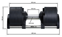 Abmessungen ATX® Nüobell Kompakthantel 2 - 32 kg