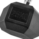 Hex Hantel Gummi mit integrierter KG-Prägung