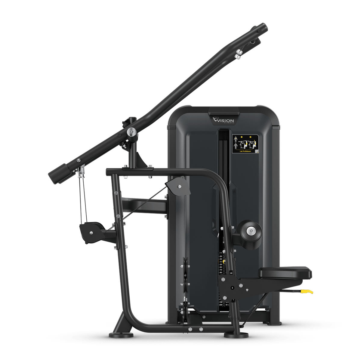 Latzugmaschine - Vision Fitness Keystone seitliche Ansicht