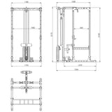 ATX® Power Rack 520 Komplettstation mit Latzugstation 100 kg Steckgewichte - Höhe 218 cm Maße