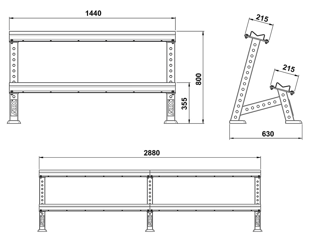 ATX® dumbbell rack double-level - modularly expandable 