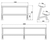 ATX® Kurzhantelablage für Hex-Hanteln - modular erweiterbar Maße