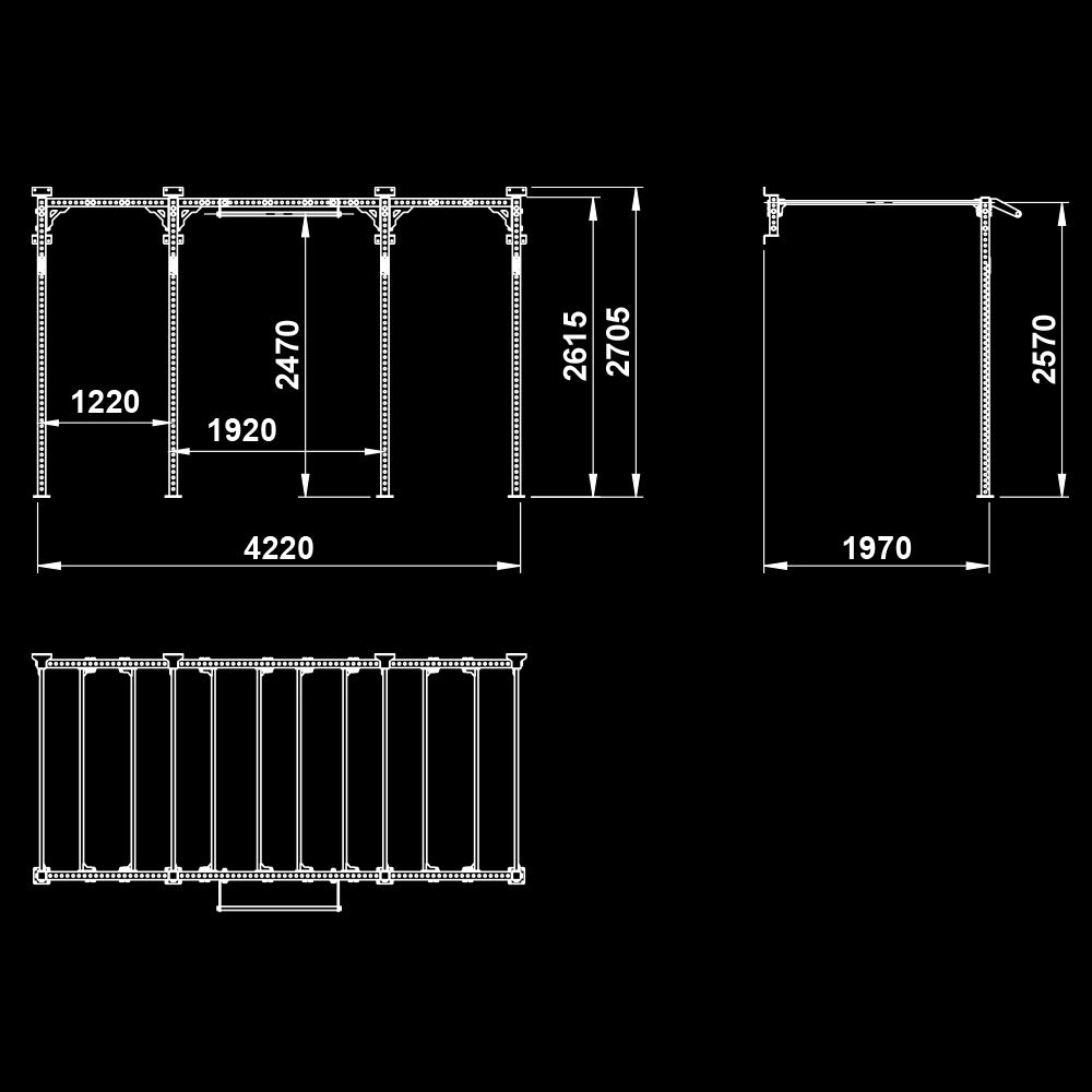 ATX® Functional WALL RIG 700 - Ladder 3 Maße