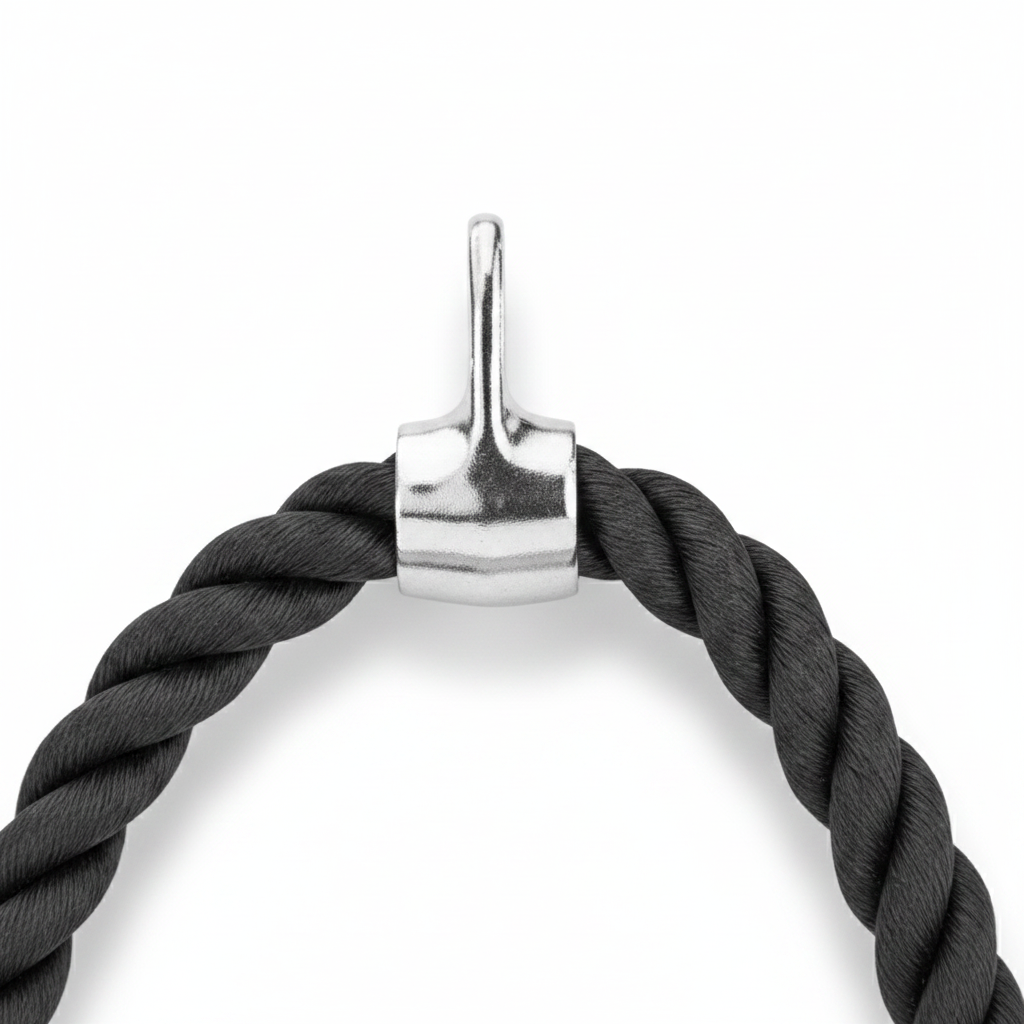 Trizeps Tau 70 cm mit Drehgelenk ideal für beidarmige Bizeps- und Trizeps-Kabelzugübungen