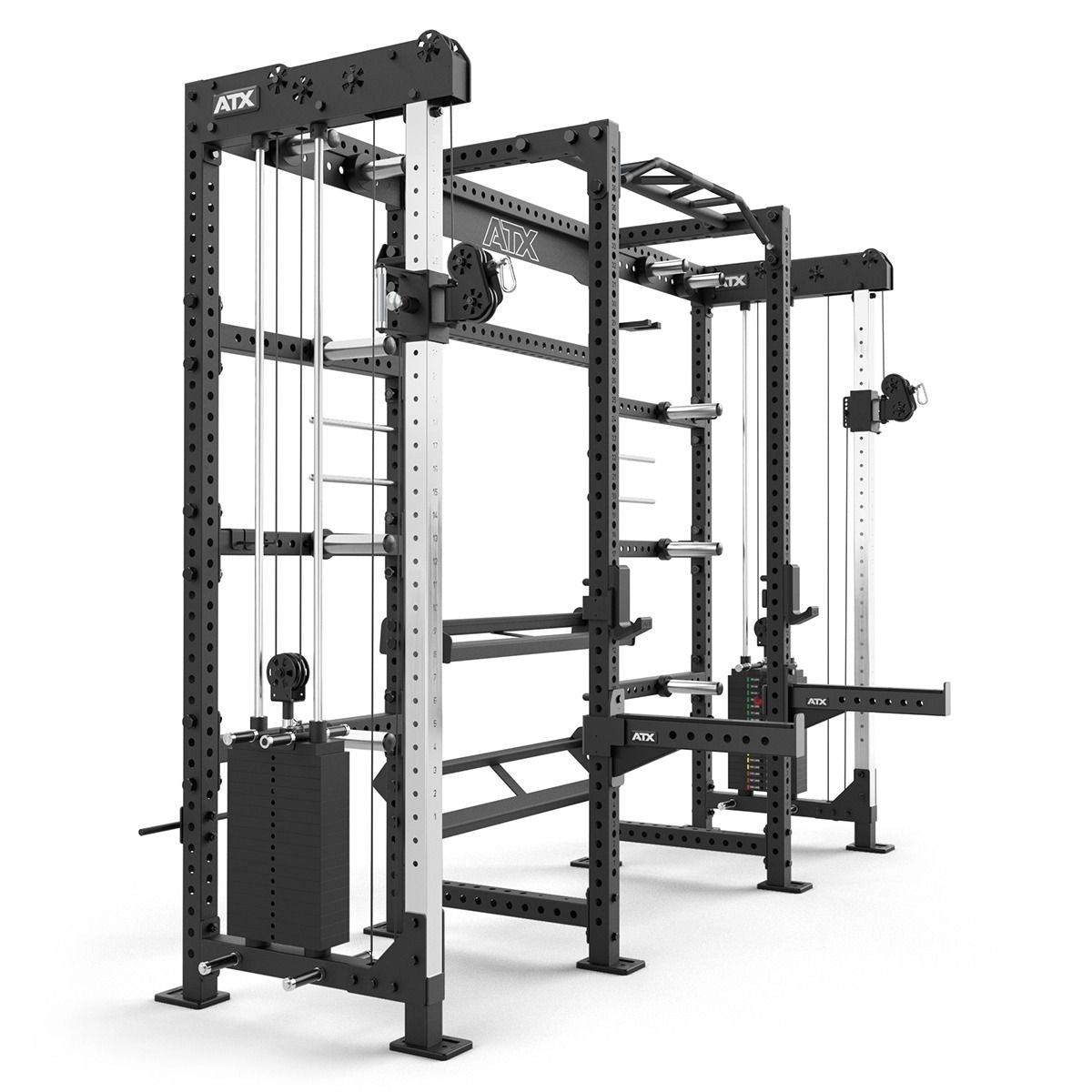 ATX® Cable Cross Rack mit 2 x 90 kg Steckgewichten seitliche Ansicht