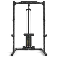 ATX® Half Rack 510 mit Latzugstation - 100 kg Steckgewichte - Höhe 195 cm Frontansicht