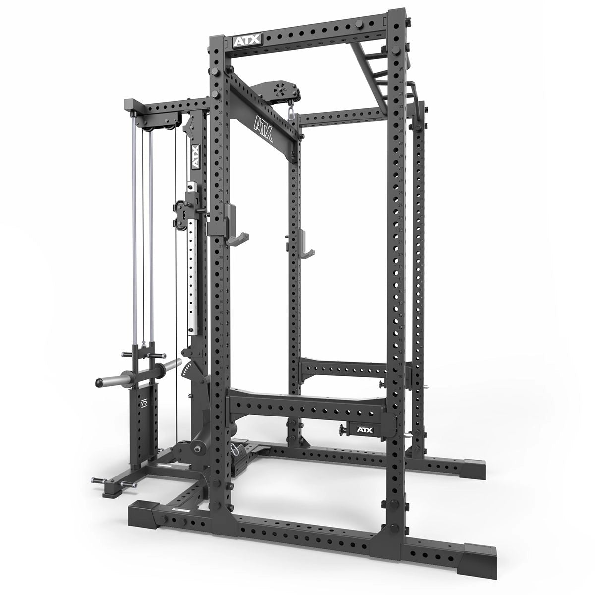 ATX® Power Rack PRX-780 mit Latzug - Hantelscheibenaufnahme Ansicht von der Seite