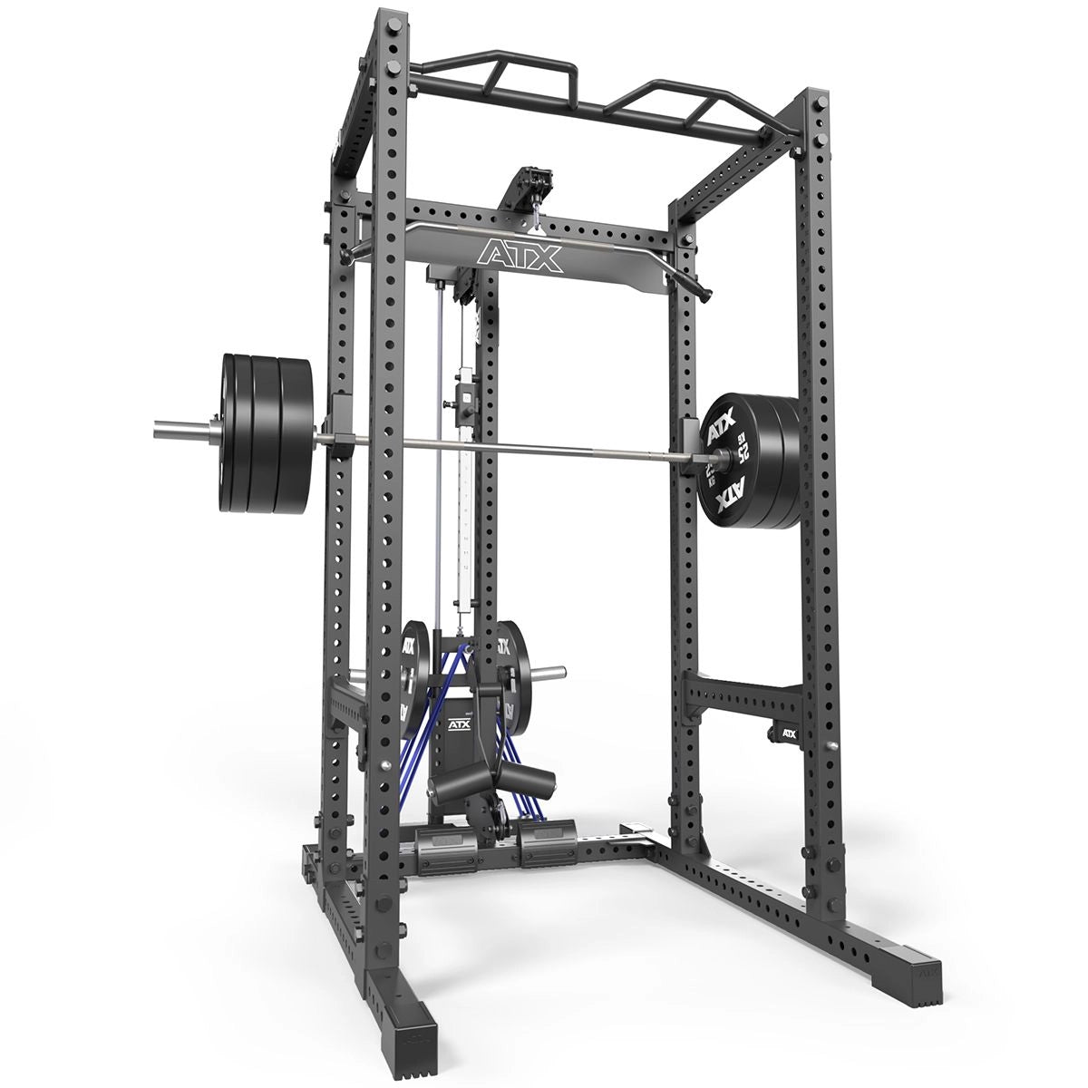 ATX® Power Rack PRX-780 mit Latzug - Hantelscheibenaufnahme inkl. Hantelscheiben