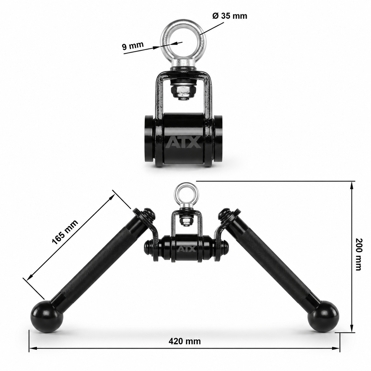 ATX® Black Line V Bar Maße 