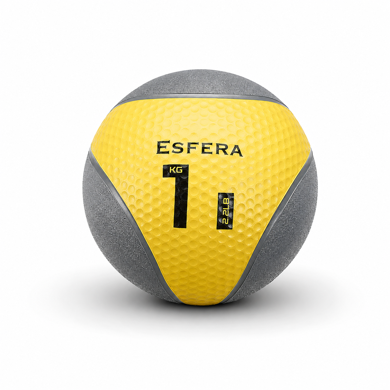 Medizinball aus Gummi – 1 kg gelb