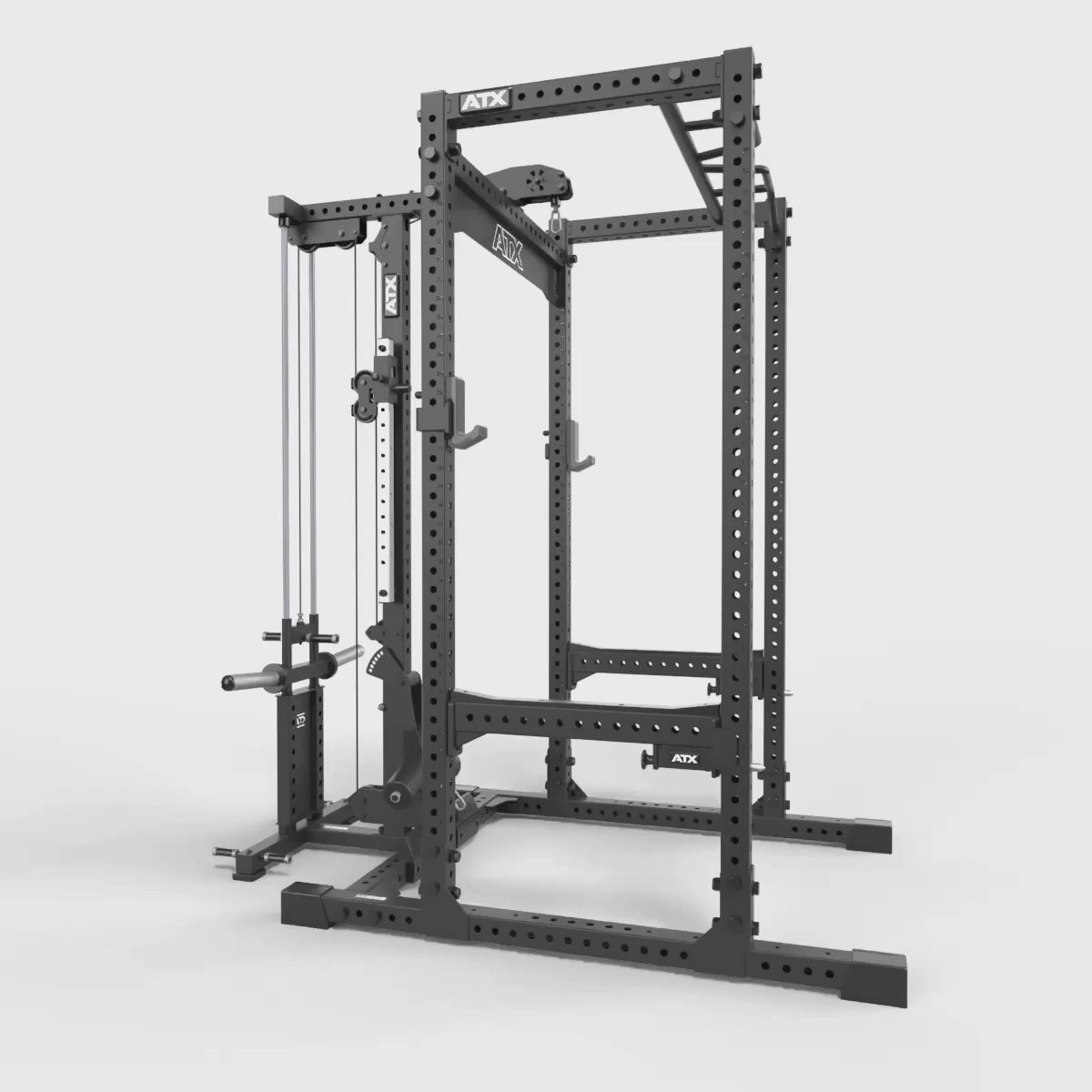 ATX® Power Rack PRX-780 mit Latzug - Hantelscheibenaufnahme 3D-Ansicht