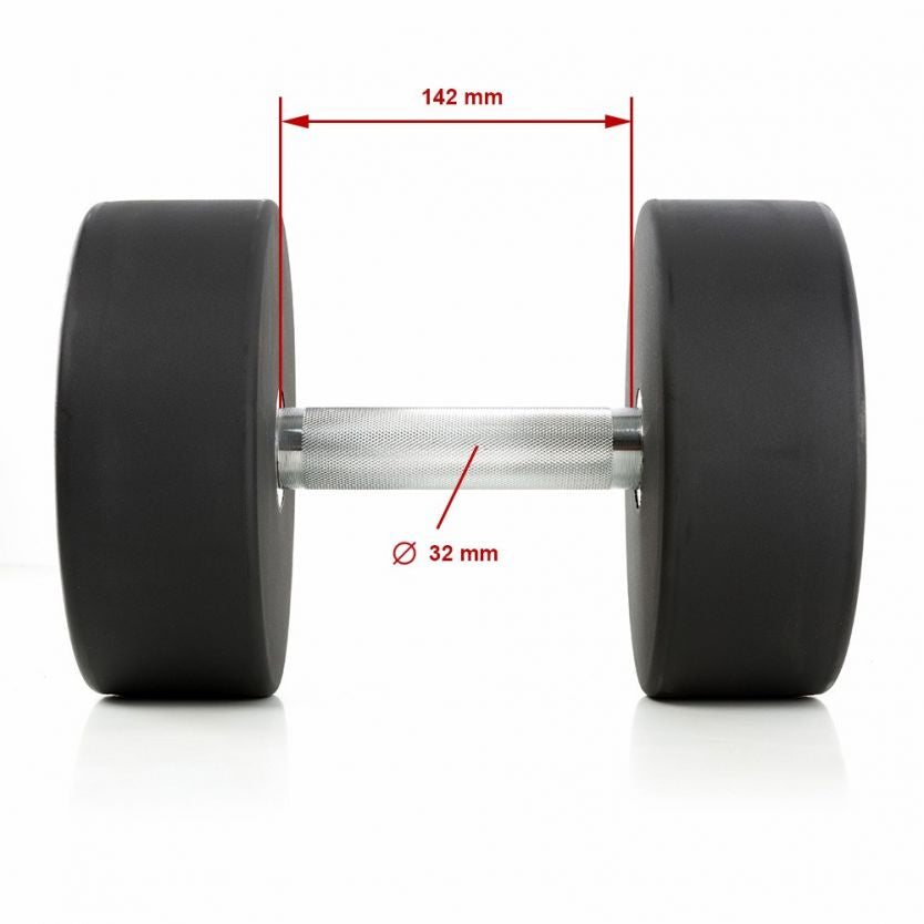 Polyurethane Dumbbell - Customer Logo - in 2 kg steps - compact dumbbell set 4 - 60 kg