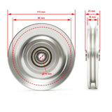 Seilrolle / Umlenkrolle - Aluminium Ø 115 mm Maße