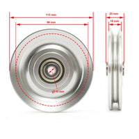 Seilrolle / Umlenkrolle - Aluminium Ø 115 mm Maße