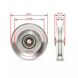 Maße Seilrolle / Umlenkrolle - Aluminium Ø 90 mm