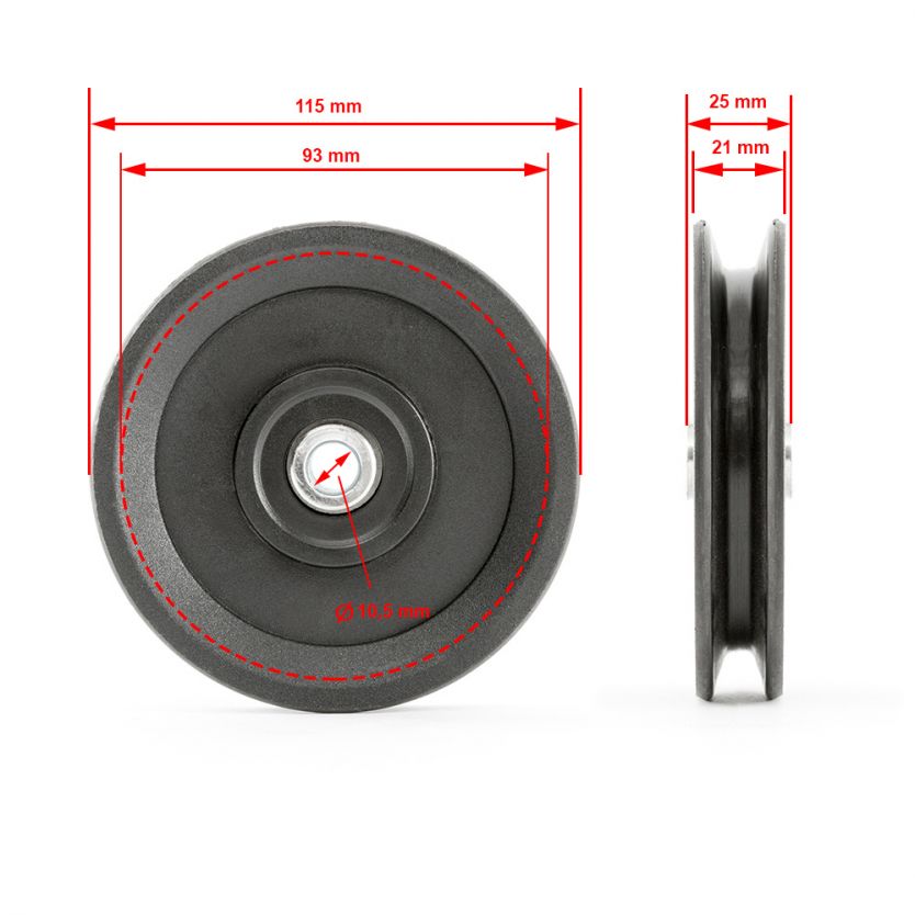 Seilrolle / Umlenkrolle - Kunststoff Ø 115 mm